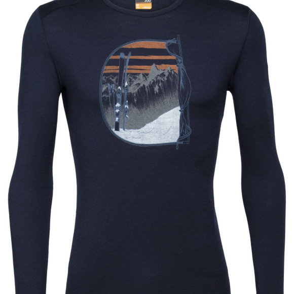 ICEBREAKER  - ICEBREAKER HERRE ULDUNDERTØJ M 200 OASIS LS CREW MT BLANCE