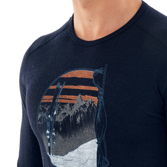 ICEBREAKER  - ICEBREAKER HERRE ULDUNDERTØJ M 200 OASIS LS CREW MT BLANCE