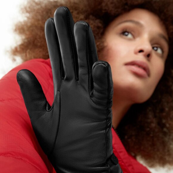 CANADA GOOSE - W LEATHER RIB LUXE GLOVE