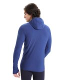 ICEBREAKER  - ICEBREAKER HERRE MIDLAYER MED HÆTTETRØJE M DESCENDER LS ZIP HOOD