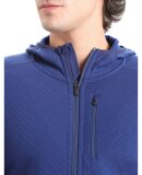 ICEBREAKER  - ICEBREAKER HERRE MIDLAYER MED HÆTTETRØJE M DESCENDER LS ZIP HOOD