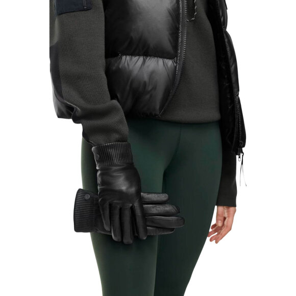 CANADA GOOSE - W LEATHER RIB LUXE GLOVE